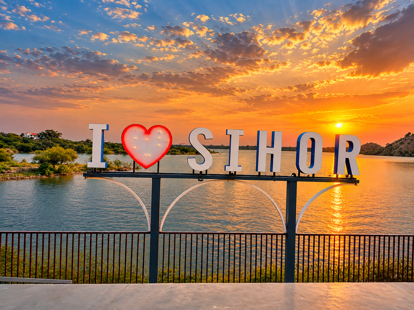 I Love Sihor Sunset Promenade at Sihor Lake